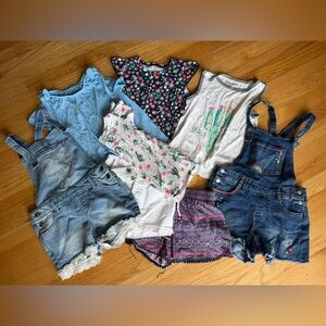 Abercrombie Target Kohls Girls Boho medium 7 8 Tops Shorts Overalls Set Bundle